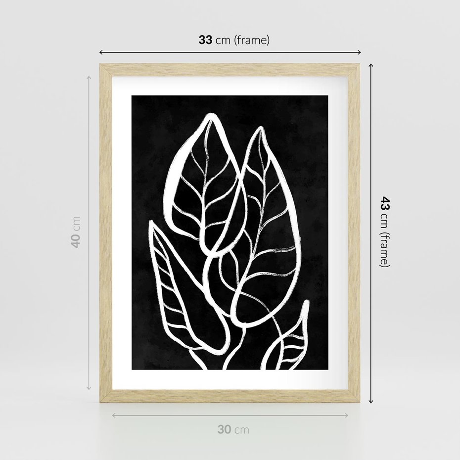 Plakat w ramie 30x40 - Lustrzane Odbicie - mroczna sztuka, minimalizm - rama drewno