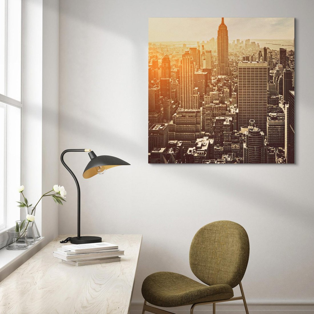 Obraz na płótnie 50x50 - Nowojorska Skyline - Manhattan, Nowy Jork