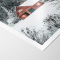 Plakat bez ramy 40x50 - Domek w Górach Pokryty Śniegiem - domek w górach, śnieg