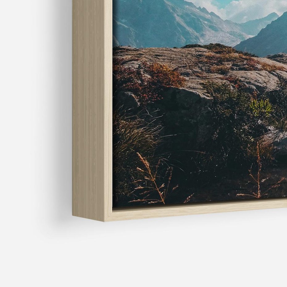 Obraz w ramie 100x70 - Inspirujący Pejzaż - ścieżka, górska - rama drewno