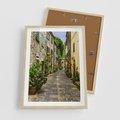 Plakat w ramie 50x70 - Spacer po Złotej Alei - uliczka, perspektywa - rama drewno