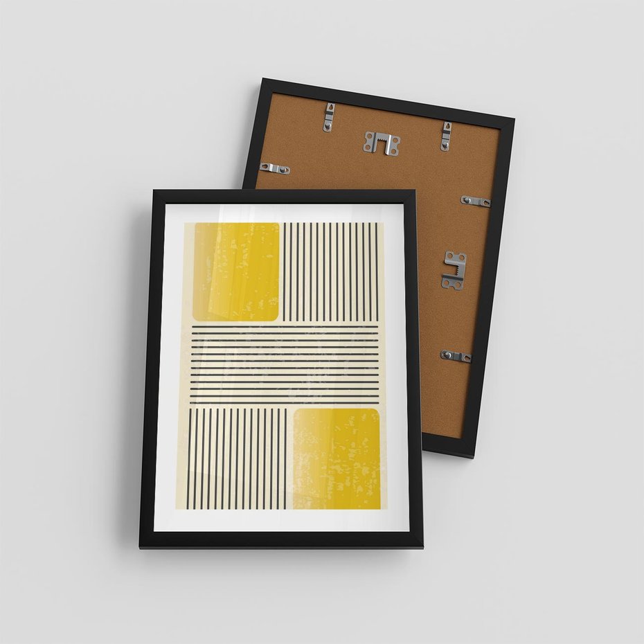 Plakat w ramie 30x40 - Geometria w Ruchu - geometria, proste linie - rama czarna