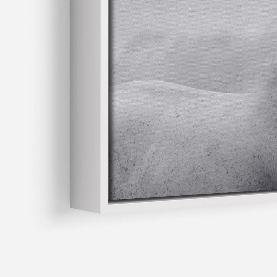 Obraz w ramie 120x80 - Moc i Wolność - czarno biała fotografia, biały - rama biała