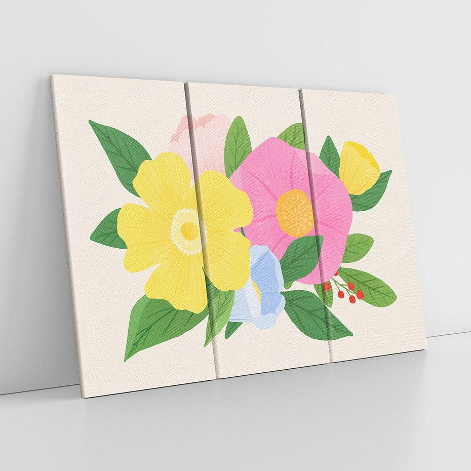 Obraz na płótnie 120x80 - Kwiatowy Uśmiech - kwiaty, akwarela