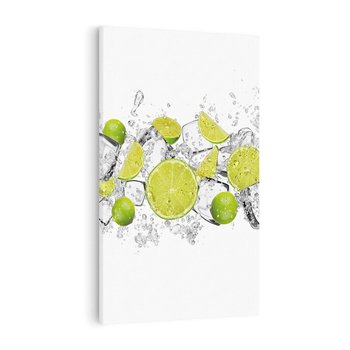 Obraz na płótnie 80x120 - Rześkość i smak - limonki, lód