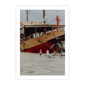 Plakat bez ramy 30x40 - Przygoda na Horyzoncie - port, statek