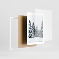 Plakat w ramie 30x40 - Zimowy Las Pod Kołdrą - las, zima - rama biała