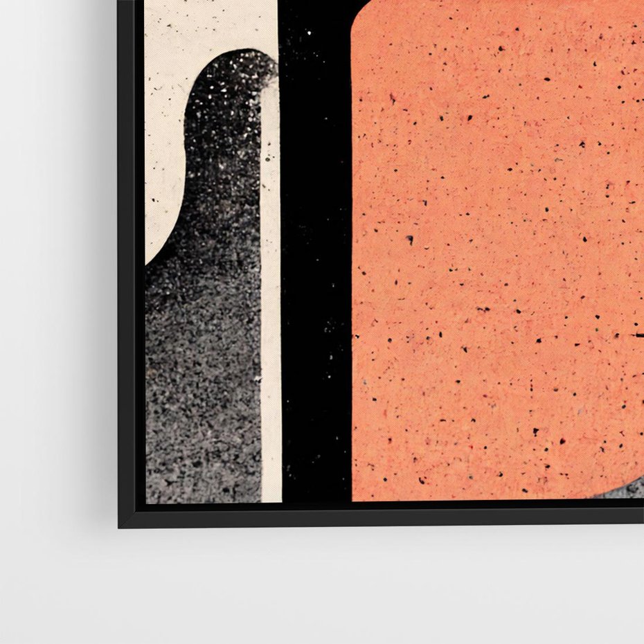 Obraz w ramie 50x50 - Loftowa Harmonia - abstrakcja, styl loftowy - rama czarna