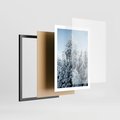 Plakat w ramie 50x70 - Magia Śnieżnych Drzew - zima, iglaste drzewa - rama czarna