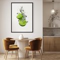 Plakat w ramie 50x70 - Kuchenne limonki na stole - limonki, kuchnia - rama czarna
