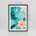 Plakat w ramie 50x70 - Kwiatowy Impuls - pastelowa kompozycja, kwiaty - rama czarna
