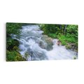 Obraz na płótnie 120x60 - Magia lasu nad rzeką - wodospad, rzeka