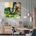 Obraz na płótnie 60x60 - Wino winogrona i kieliszki - wino, winogrona