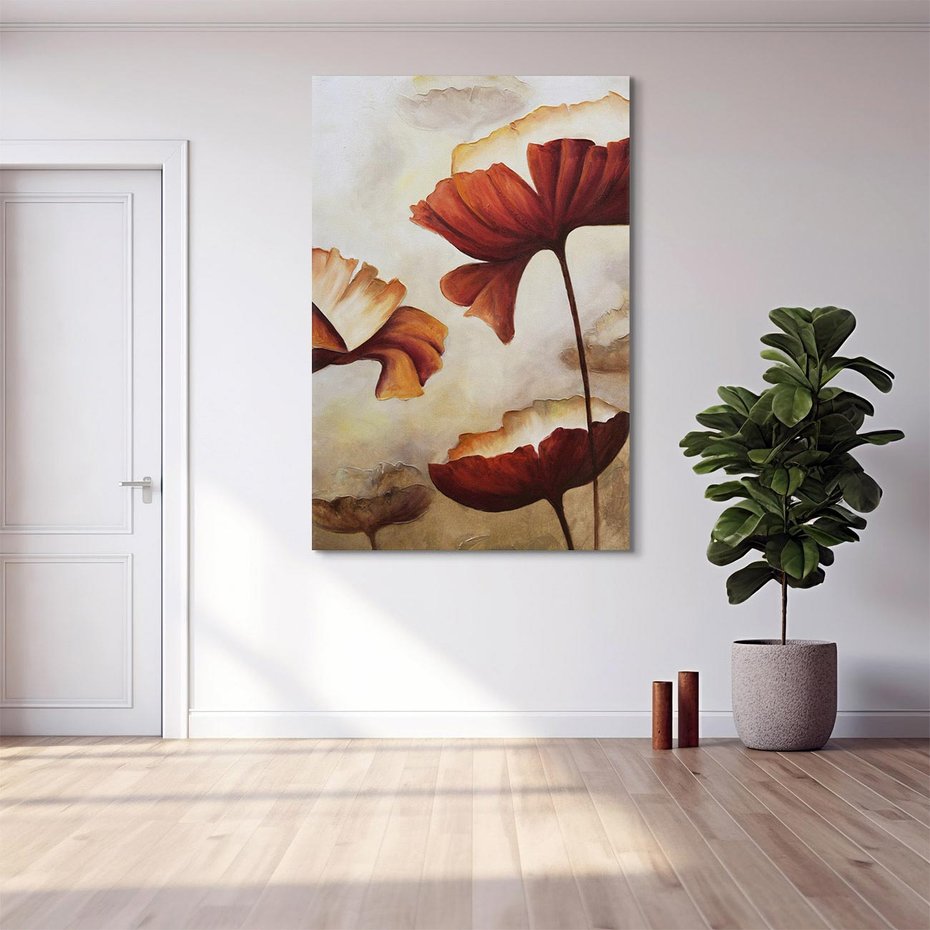 Obraz na płótnie 80x120 - Sztuka Kwiatów - kwiaty, sztuka