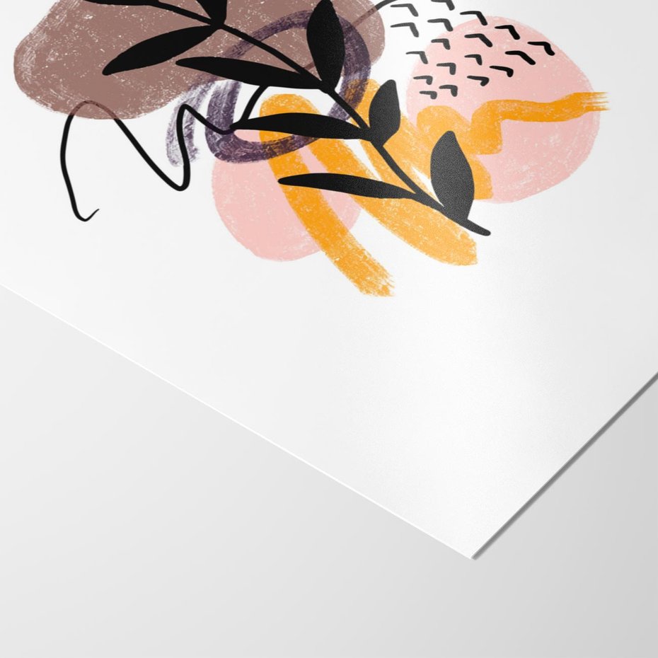 Plakat bez ramy 30x40 - Echa Kształtującej się Wyobraźni - abstrakcyjna sztuka, liść gałązka