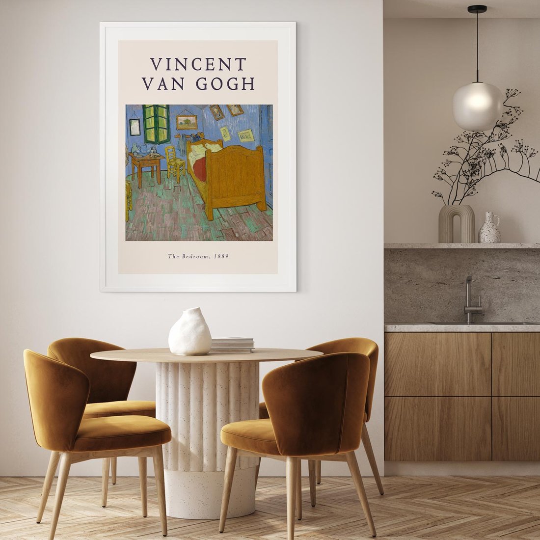 Plakat w ramie 40x50 - Reprodukcja van Gogha - vincent van gogh, reprodukcja - rama biała