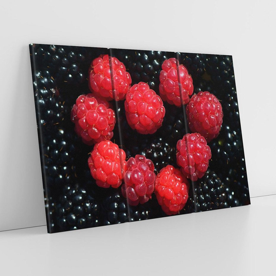 Obraz na płótnie 120x80 - Maliny Soczysta Eksplozja - maliny, owoce