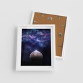 Plakat w ramie 40x50 - Kosmos - Ziemia i Księżyc - kosmos, ziemia - rama biała