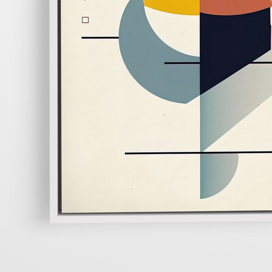 Obraz w ramie 80x120 - Rozbijające Barwne Granice - abstrakcyjna geometryczna kompozycja, koła linie - rama biała