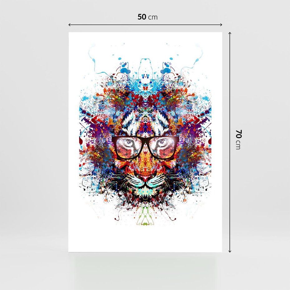 Plakat bez ramy 50x70 - Tygrys w graficznej oprawie - tygrys, grafika