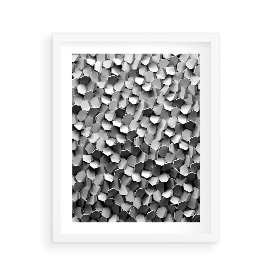 Plakat w ramie 40x50 - Odkryj głębię sztuki - graficzne, 3D - rama biała