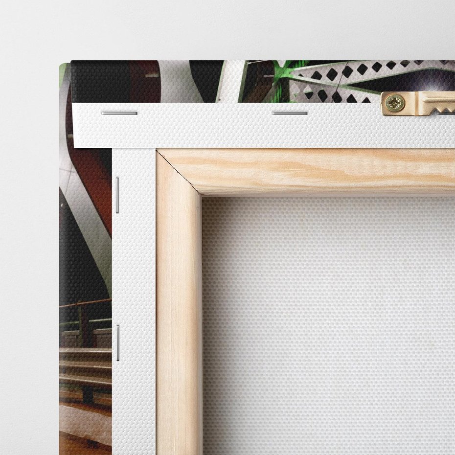 Obraz na płótnie 80x120 - Most kolejowy w nocy - most, kolej