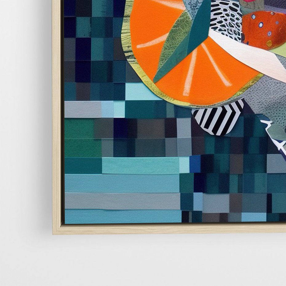 Obraz w ramie 50x70 - Migocące Widoki Harmonii - abstrakcyjny obraz, jak picasso - rama drewno