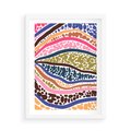 Plakat w ramie 50x70 - Wibracje Plam - kolorowe wzory, tęczowe żywe kolory - rama biała