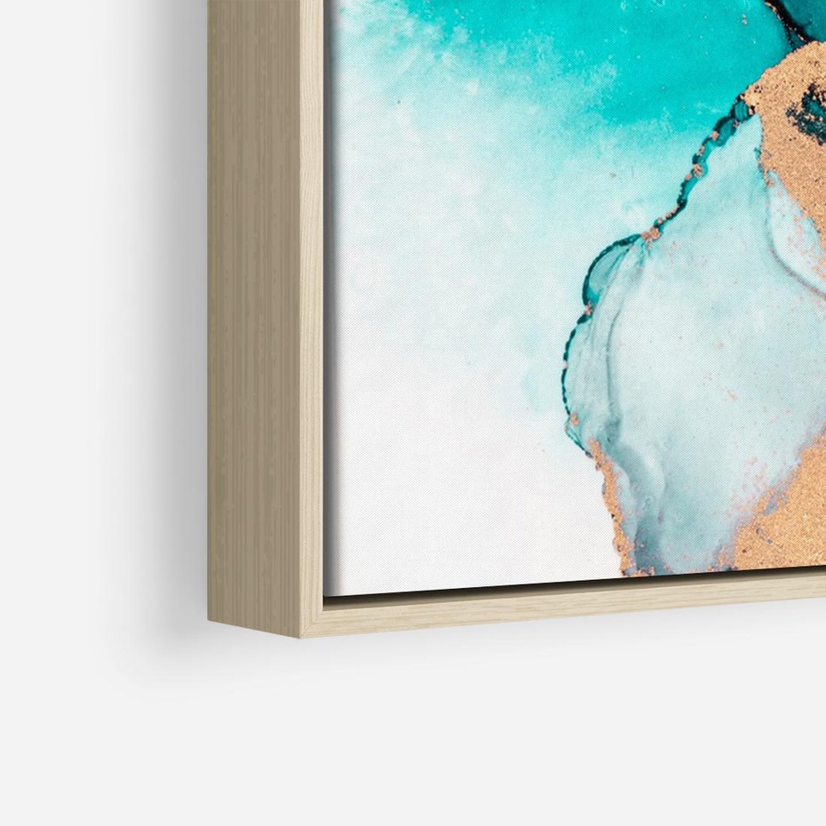 Obraz w ramie 120x80 - Elegancja i Subtelność - marmur, złoto - rama drewno