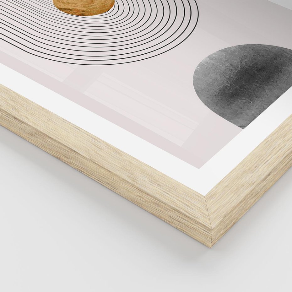 Plakat w ramie 40x50 - Geometryczny Blask - nowoczesna grafika, geometria - rama drewno