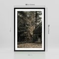 Plakat w ramie 50x70 - Dom w Lesie - chatka w lesie, górski domek - rama czarna