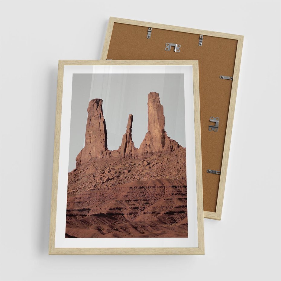 Plakat w ramie 50x70 - Surowość Pustyni - pustynia, kanion - rama drewno