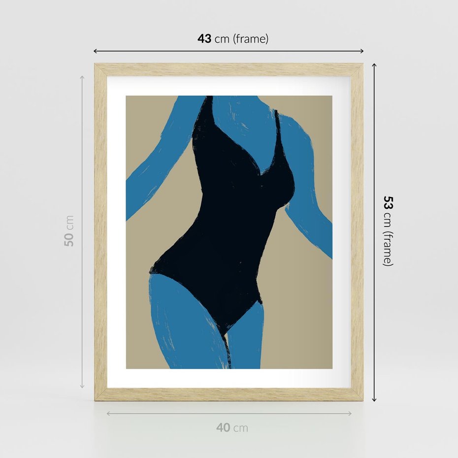 Plakat w ramie 40x50 - Zaklęta Kompozycja - abstrakcyjny plakat, nowoczesna sztuka - rama drewno