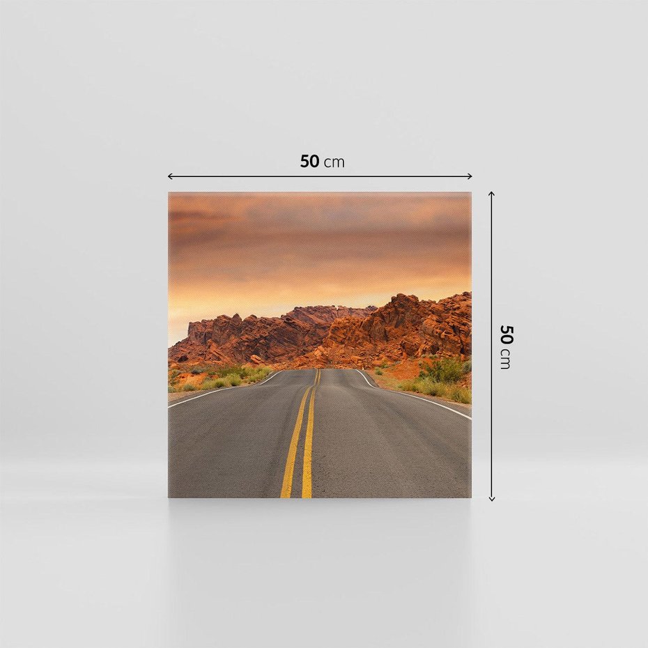 Obraz na płótnie 50x50 - Górska droga między skałami - droga, góry