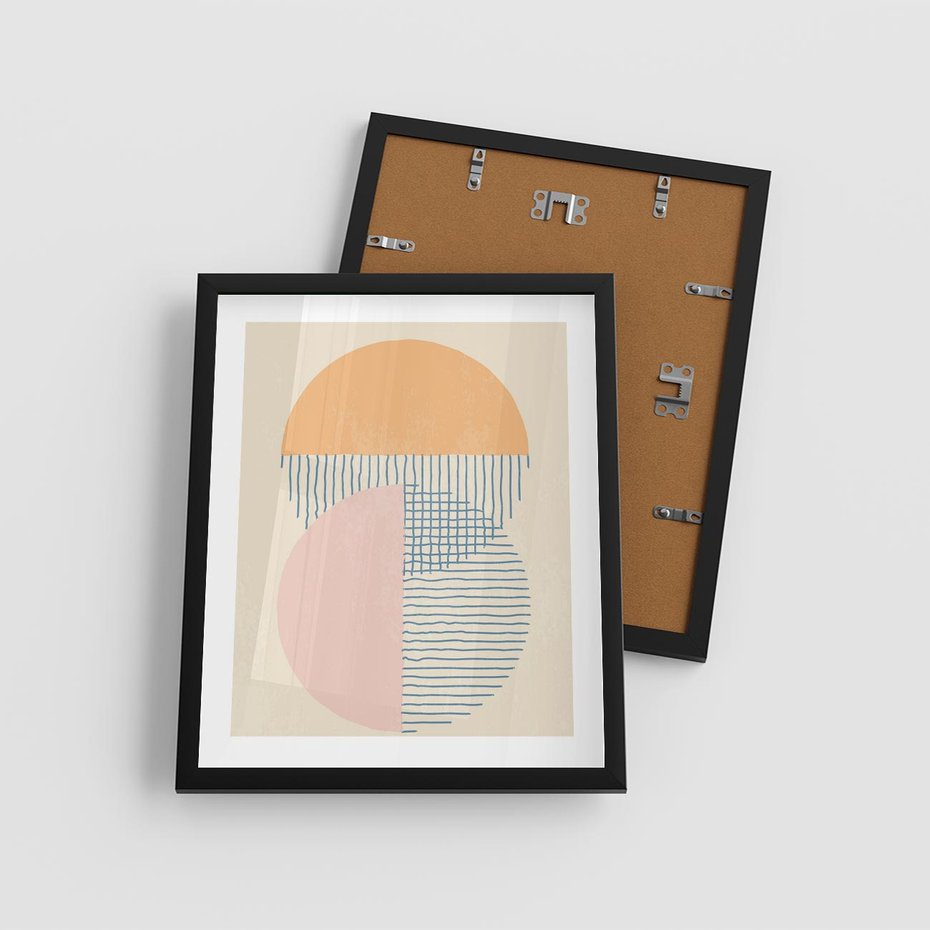 Plakat w ramie 40x50 - Migotliwe Wzory - geometryczne kształty, koła - rama czarna