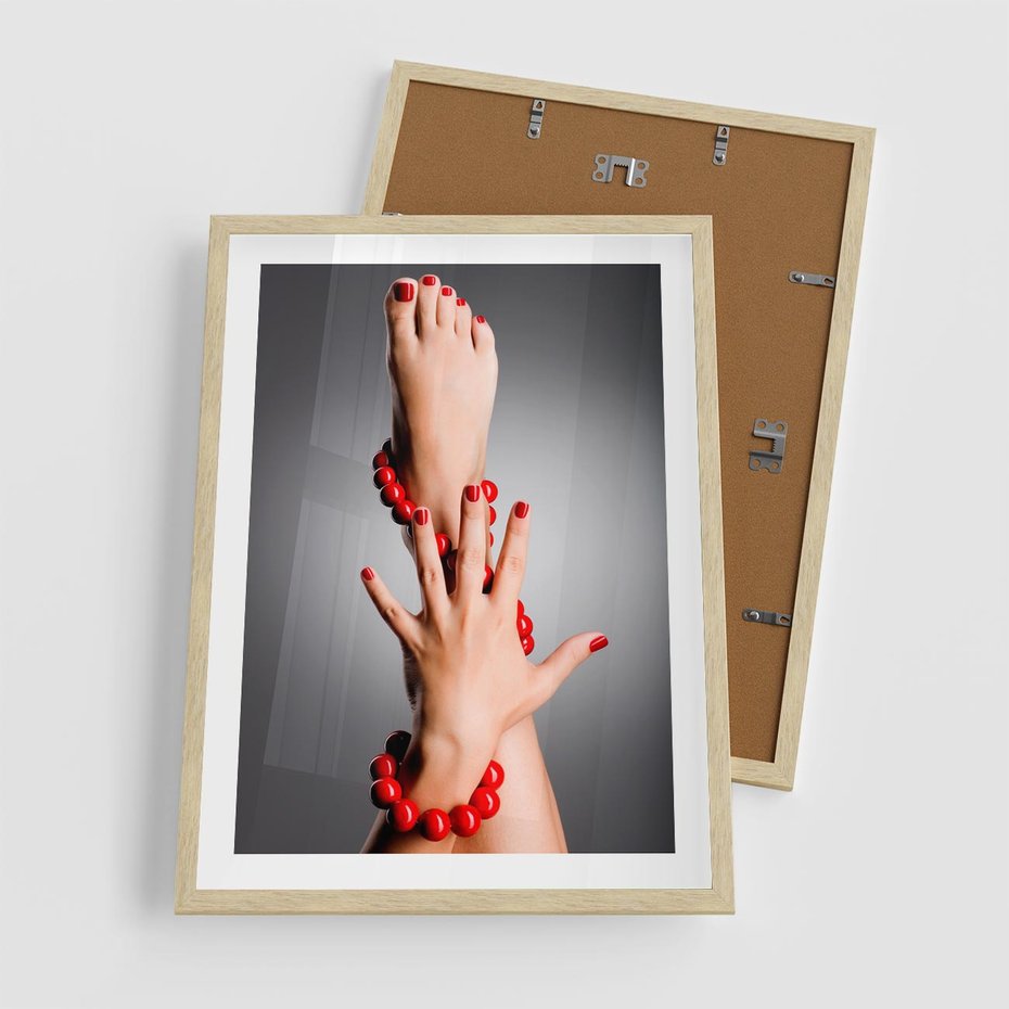 Plakat w ramie 50x70 - Manicure i Pedicure - Piękno Paznokci - manicure, pedicure - rama drewno