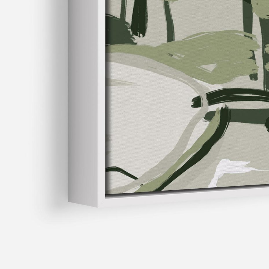 Obraz w ramie 80x80 - Leśny Zakątek - pastelowy krajobraz, nowoczesny plakat - rama biała