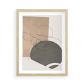 Plakat w ramie 50x70 - Geometryczna Elegancja: One Line - geometria, nowoczesna sztuka - rama drewno