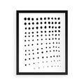 Plakat w ramie 40x50 - Abstrakcyjna Transformacja - abstrakcyjna kompozycja z czarnych kropek, minimalistyczny czarno bialy plakat - rama czarna