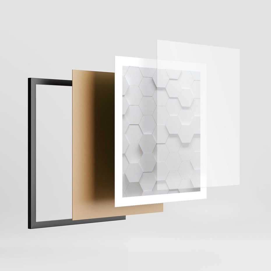 Plakat w ramie 40x50 - Intrygujący Wymiar - geometria, 3D - rama czarna