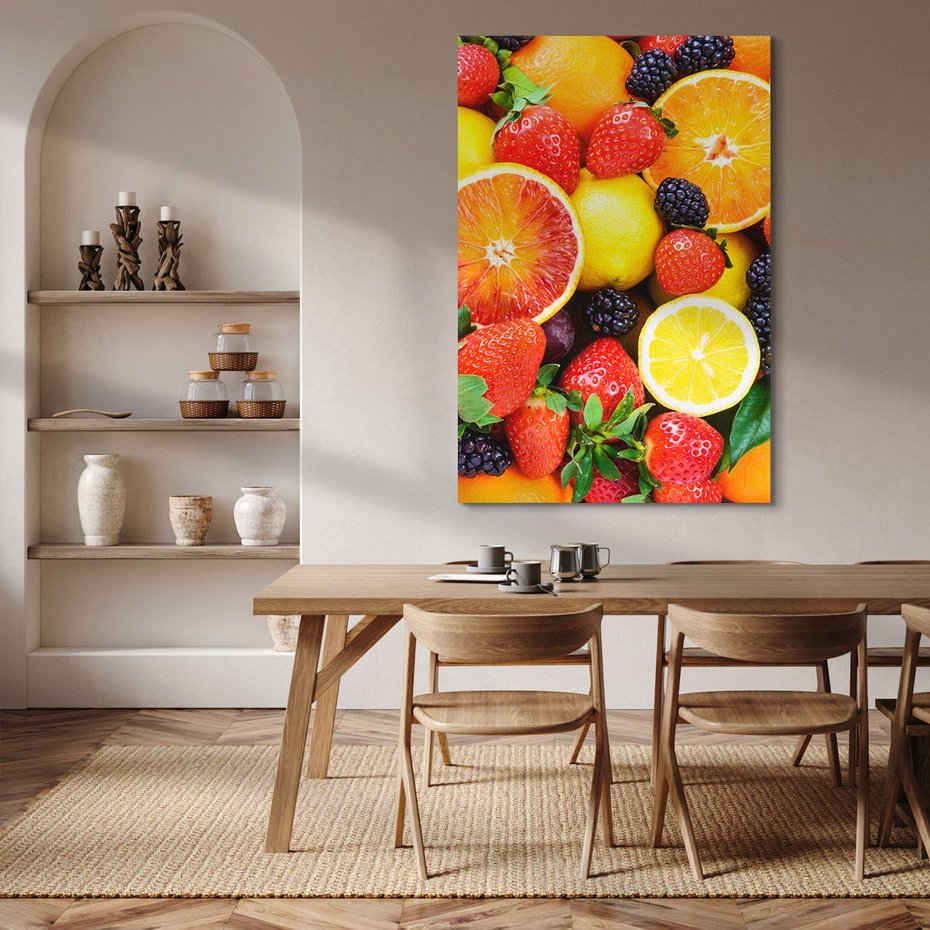 Obraz na płótnie 70x100 - soczysta symfonia smaków - owoce, jabłka