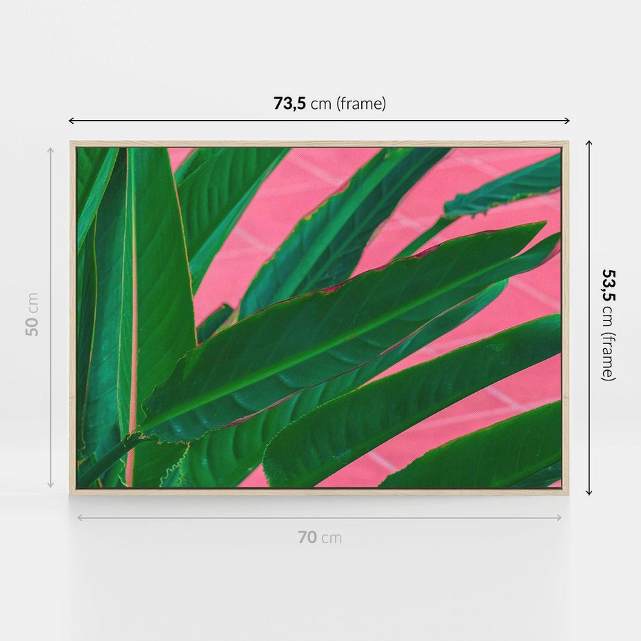 Obraz w ramie 70x50 - Odezwij się do przeszłości - liście, retro - rama drewno