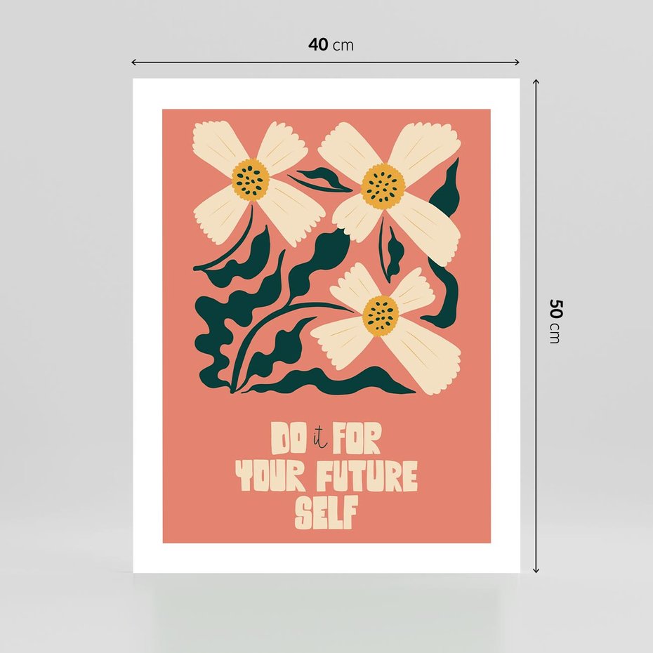 Plakat bez ramy 40x50 - Mgliste Refleksje - nowoczesny plakat, różowe tło