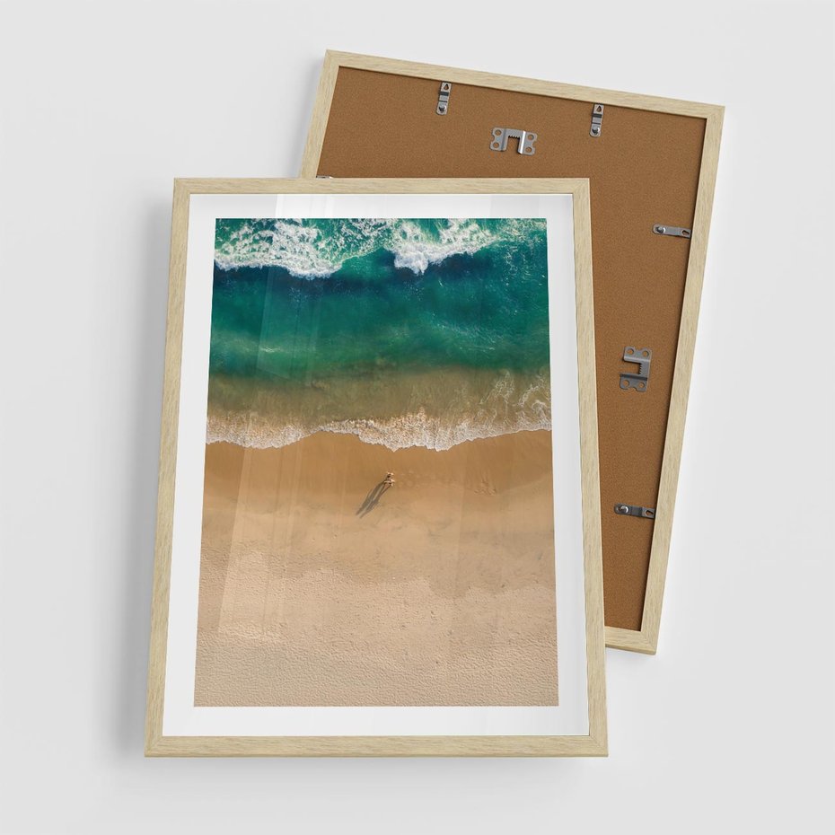 Plakat w ramie 50x70 - Oaza Relaksu - plaża, morze - rama drewno