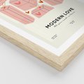 Plakat w ramie 40x50 - Nowoczesna Miłość - nowoczesna grafika, pastelowe kolory - rama drewno