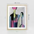 Plakat w ramie 40x50 - Wnętrza Kształtów - abstrakcyjna sztuka, nowoczesny obraz - rama drewno