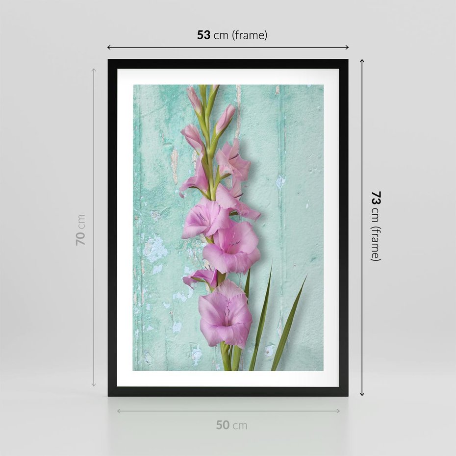 Plakat w ramie 50x70 - Piękno w delikatności - kwiaty, różowe - rama czarna