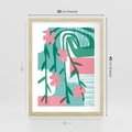 Plakat w ramie 30x40 - Rozkwitające Harmonie Form - abstrakcyjne pastelowe kwiaty, nowoczesna sztuka - rama drewno