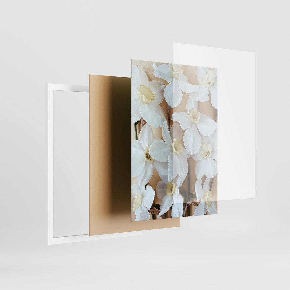 Zestaw obrazy w ramie 50x70 galeria - Kwiaty, moda, nowoczesny - rama biała