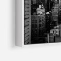 Obraz w ramie 70x50 - Wibracje Miejskiego Życia - miasto, wieżowce - rama biała